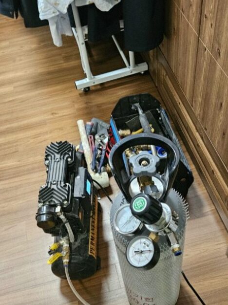 파주 누수 탐지 공압 테스트 과정