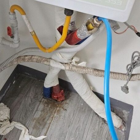 보일러 하단 배관 가스 탐지 과정